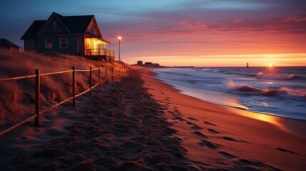 hdwallpaper, 4k, desktop, house, Sunset  