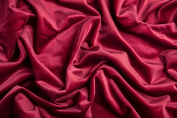 Obraz premium Rich velvet textile in deep burgundy, capturing light and shadow to showcase its plush texture, copy space for text, focus cover all object, deep depth of field