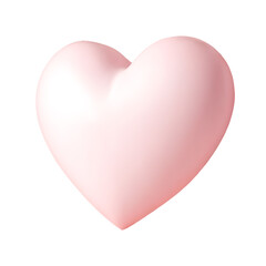 Shiny pink heart shape, romantic love symbol isolated on white background