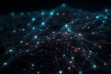 Obraz premium Digital Nexus: Abstract Plexus of Artificial Intelligence and Internet Networking