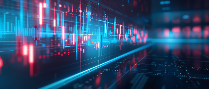Analyzing the relationship between time and currency exchange, futuristic graphs, soft blue light, modern and precise setting