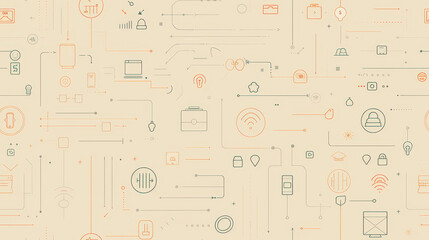 Minimalist Tech and Data Icons Pattern.