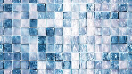 Blue and White Mosaic Tile Pattern.