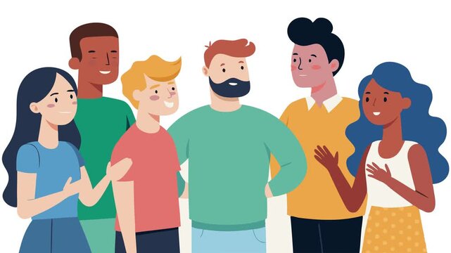 animated group of people