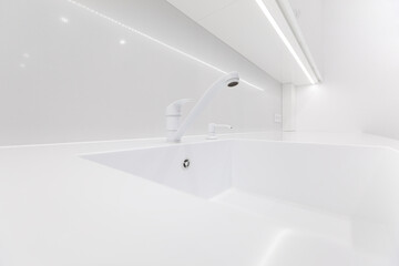  Integrated acryl sink and faucet and pump dispenser