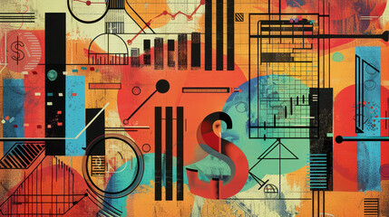 Obraz premium Abstract Business Data Visualization Pattern.
