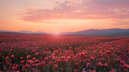 Poppy Field Sunset