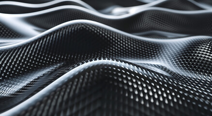 Carbon fiber black background with abstract pattern small white dots creating illusion curved lines waves motion Carbon fiber Concept