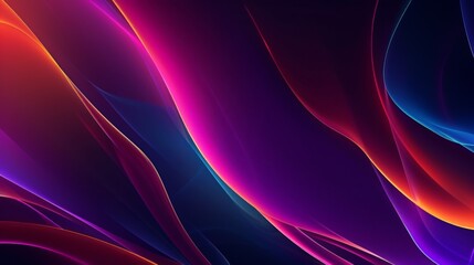 Obraz premium Vibrant wavy shapes in abstract background resembling silky fabric with vivid illumination