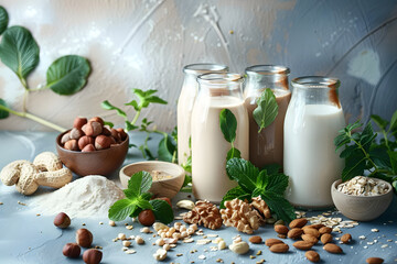Exploring different types of vegan nut milks with ingredients from nature