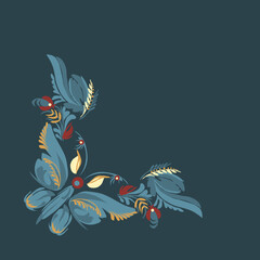 Beautiful stylized floral ornament. Floral rhythmic pattern. Vintage botanical composition of fantastic plant elements.