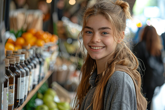 Youth organizing a sustainability fair, promoting eco-friendly practices and products.