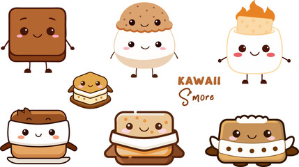 Kawaii S'mores cute collection clipart