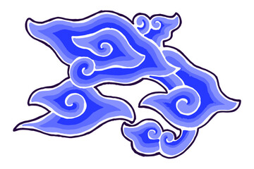 Mega mendung Batik Pattern, Cirebon, Indonesia