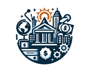 Financial banking vector element design