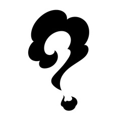 煙で作られたはてなマークのイラスト素材