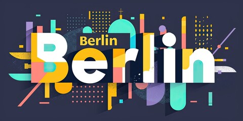 Obraz premium Colorful Typography Design Featuring Berlin Text