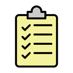 Clipboard with checkmark Vector Filled Icon Design