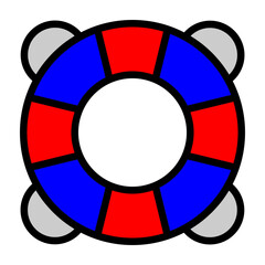 Obraz premium Life ring Vector Filled Icon Design