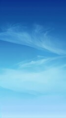 Obraz premium Swirling cirrus clouds in a serene blue sky create a peaceful atmosphere, capturing the beauty of nature's ethereal side
