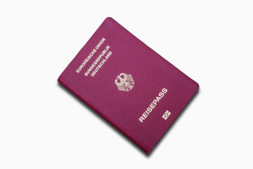 German passport isolated on a white background