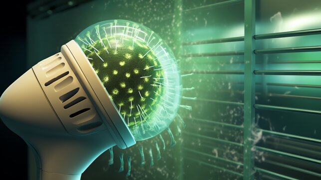 Germs on a bathroom hairdryer, germs, bathroom, showing common contamination spots