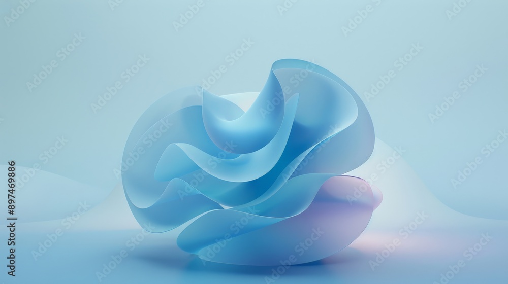 Canvas Prints flowing abstract blue shape set against a simple background, exuding elegance and dynamism