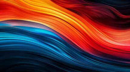 Dynamic and vibrant abstract background created by weaving blue and orange waves