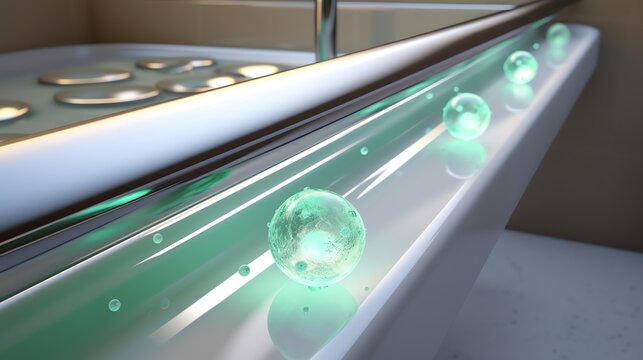 Germs on bathroom handrails, germs, bathroom, showing common touch points