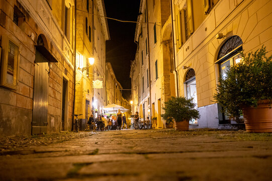 City of Finalborgo Italy by night 