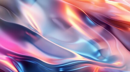 Obraz premium Abstract background with gentle waves blending pink, blue, and orange hues