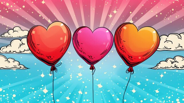 retro pop art design, colorful pop art greeting card banner to add a fun touch to your heartfelt messages ideal for spreading joy and cheer