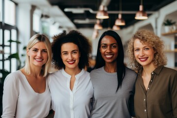 Fototapeta premium Portrait of a smiling group of businesswomen in office