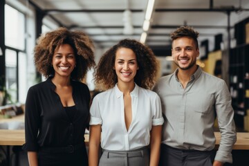 Fototapeta premium Portrait of a smiling group of businesswomen in office