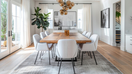 luxurious dining furniture, elegant velvet chairs enhance modern dining room with sophistication and style, giving it a luxurious feel