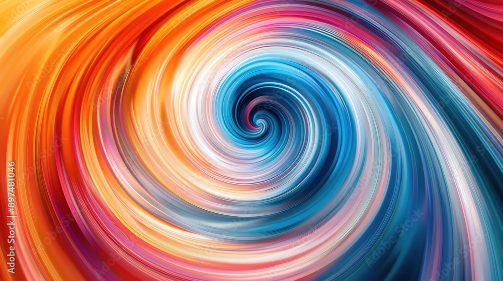 Poster vibrant abstract swirl of colorful waves creating a dynamic and energetic pattern. perfect for backg
