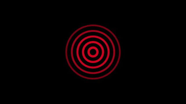 redio wave  red  color animation icon black background