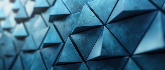 Obraz premium Abstract geometric pattern of blue glass squares, modern architectural wall texture