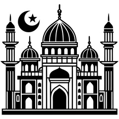 Set Of Mosque icon vector silhouette 