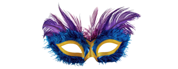fantasy mardi gras feather mask festival cut out transparent background