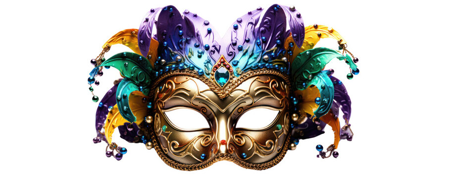 fantasy mardi gras gold mask festival cut out transparent background