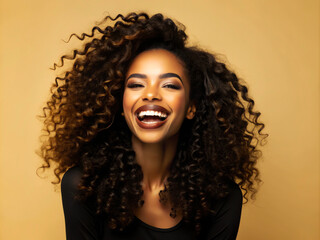 Fototapeta premium portrait of a happy woman with a bright smile and joyful expression