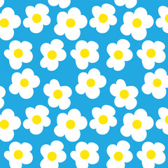 Seamless pattern with flowers. Cute seamless background. Patterns for decorating wrapping paper or wallpaper backgrounds. 