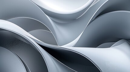 Fototapeta premium Flowing smooth lines create a modern minimalist design in shades of gray, forming an abstract background