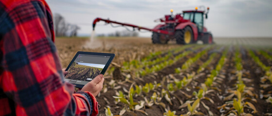Fototapeta premium Tablet app for smart fertilizer application