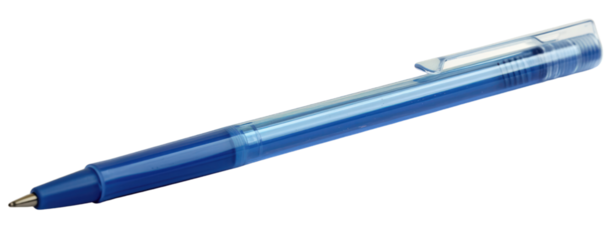 a blue pen ballpoint isolate transparent background