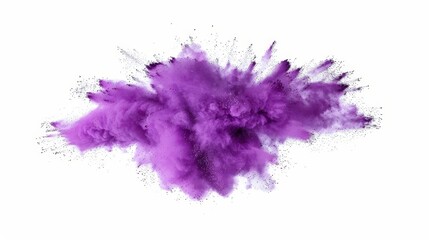 A purple cloud of smoke is blowing in the wind
