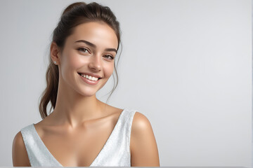 Beautiful female young model with perfect natural skin. Natural beauty, cosmetics, skin care concept