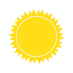Sun icon in flat style, simple yellow sun.