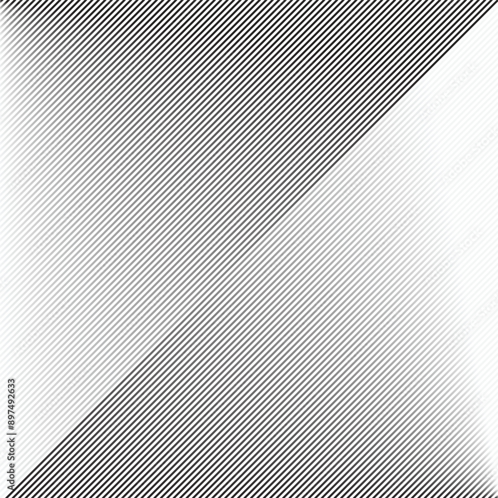 Aufkleber abstract monochrome geometric diagonal two sided black white gradient thin line pattern.